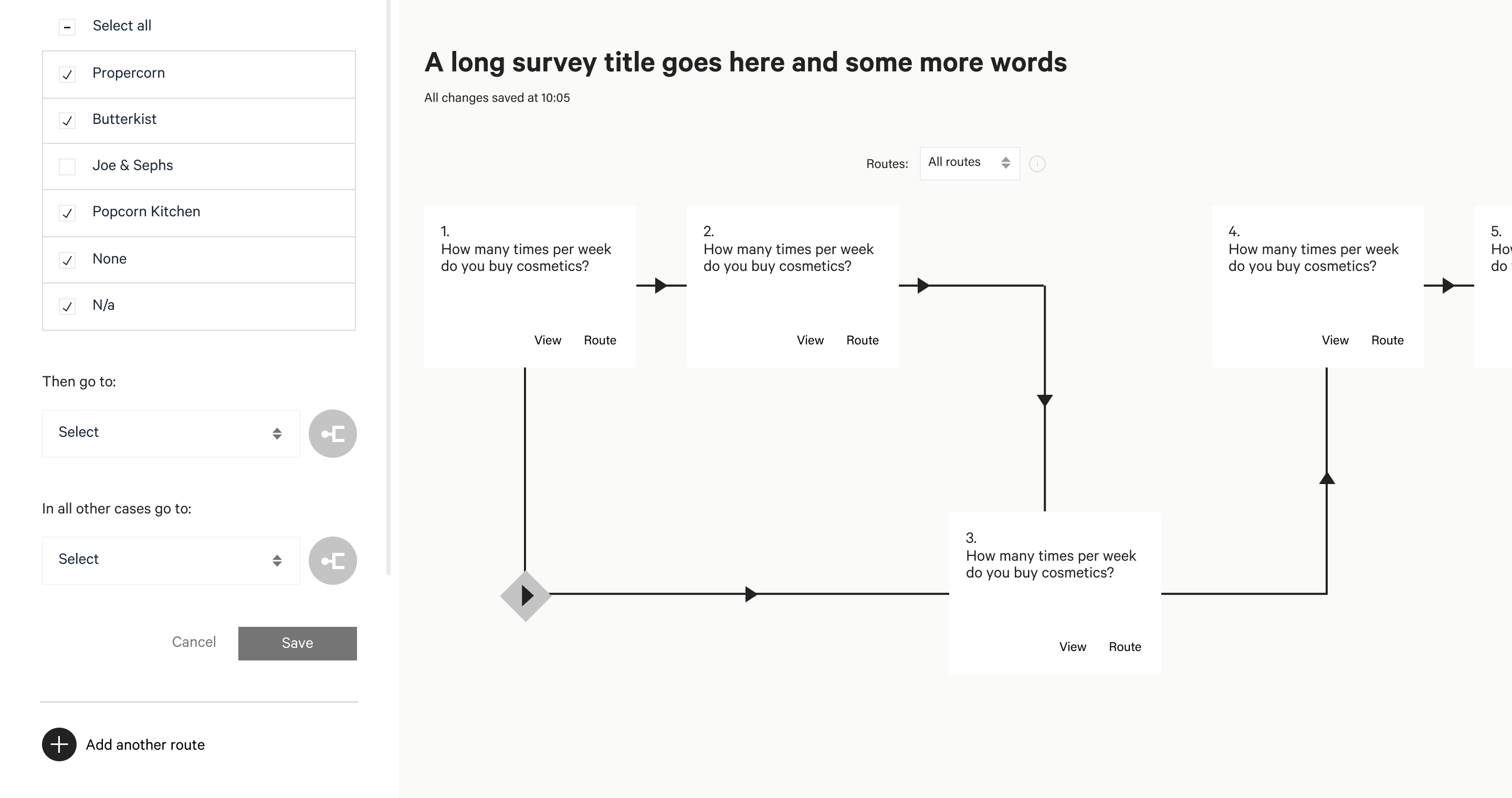 Attest routing view wireframe